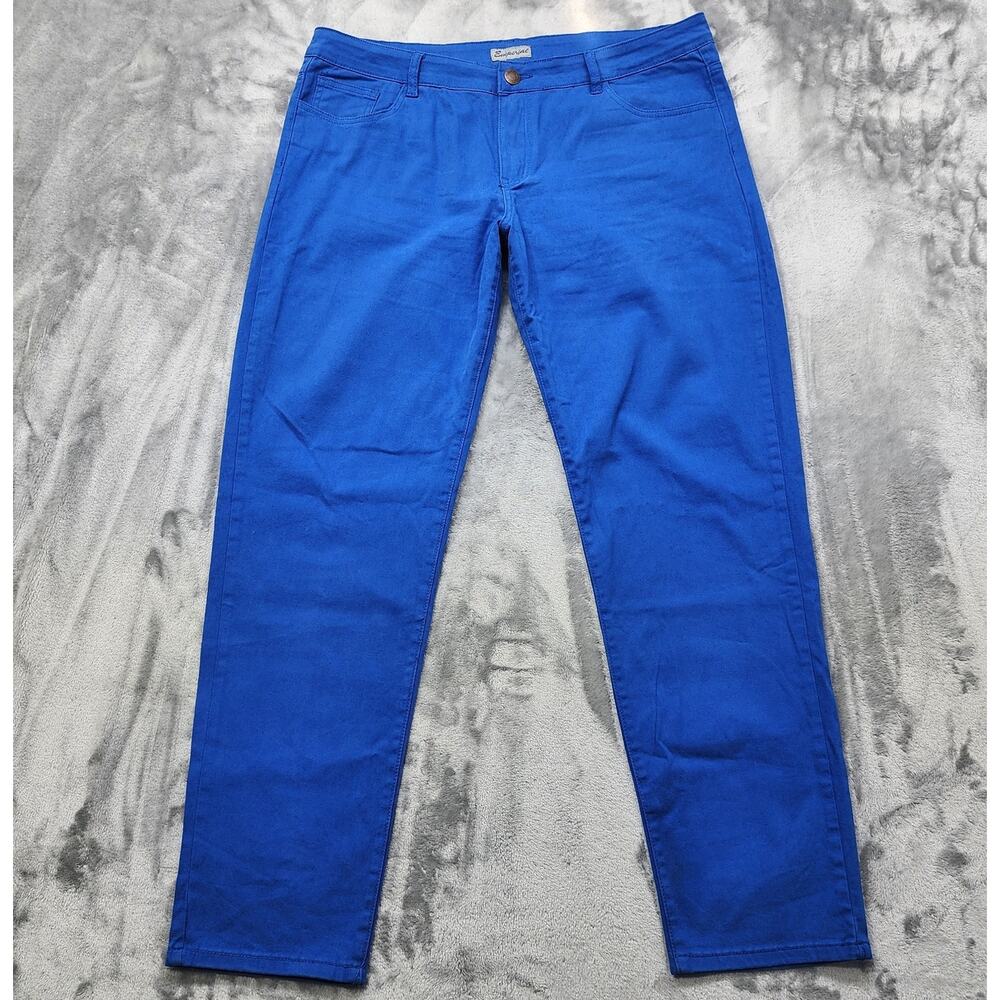 Emperial Jeans Womens 20 Blue Royal Twill Mid‎ Rise Skinny Ankle Stretch Denim